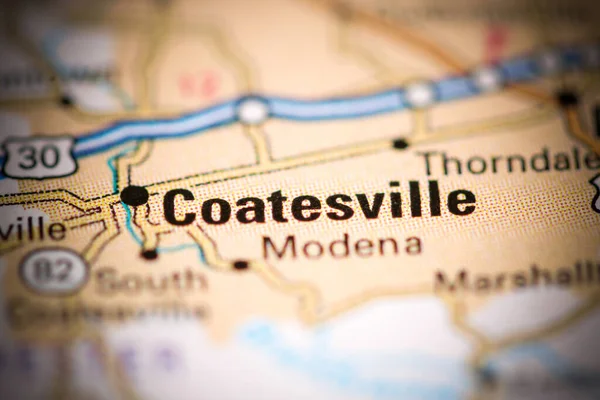 Coatesville Ben Pennsylvaniában Usa Egy Földrajzi Térképen — Stock Fotó