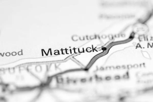 Mattituck 地图上的美国 — 图库照片