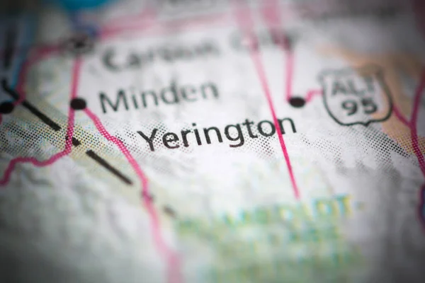 Yerington on a geographical map of USA