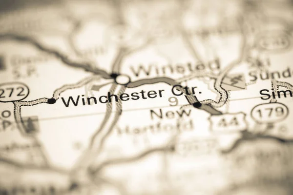 Centre Winchester Connecticut États Unis Sur Une Carte Géographique — Photo