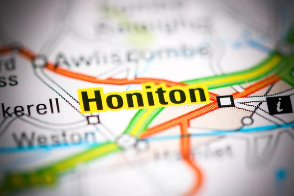 Honiton Reino Unido Mapa Geográfico — Foto de Stock