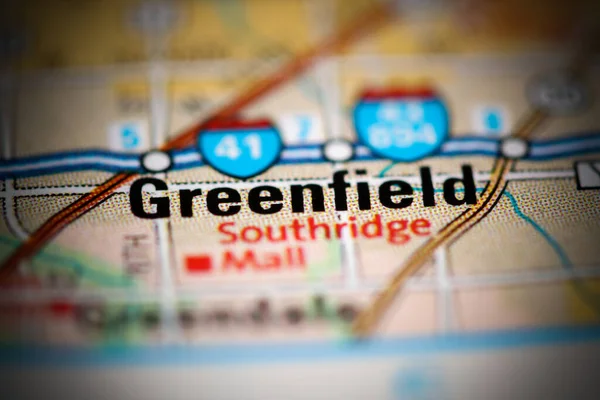 Greenfield Mapa Geográfico Dos Eua — Fotografia de Stock