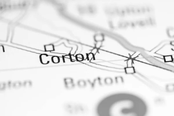 Corton Vagyok Egyesült Királyság Földrajzi Térképen — Stock Fotó