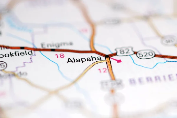 Alapaha 佐治亚州地图上的美国 — 图库照片