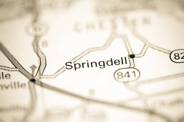 Springdell Pennsylvania Eeuu Mapa Geográfico — Foto de Stock