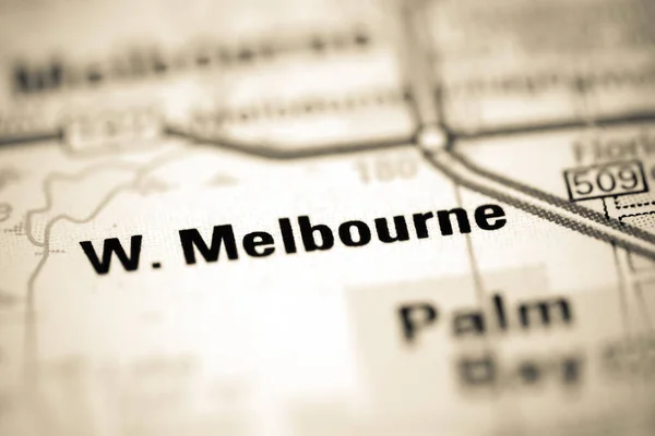 West Melbourne Geographical Map Usa — Stock Photo, Image