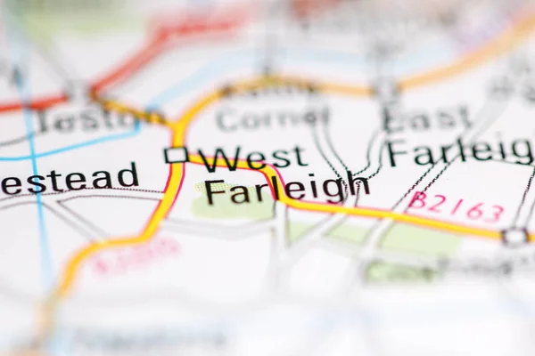 Farleigh Barat Britania Raya Pada Peta Geografi — Stok Foto