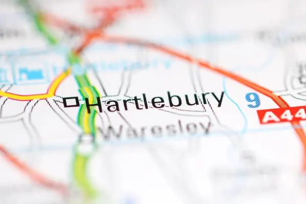 Hartlebury Großbritannien Auf Einer Geografischen Karte — Stockfoto