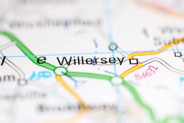 ウィラーシー 地理地図上のイギリス — ストック写真