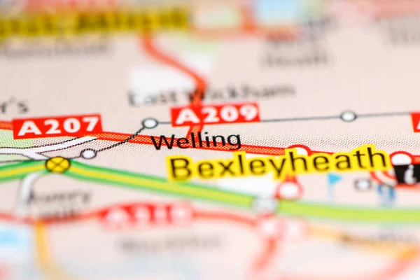 Welling. United Kingdom on a geography map