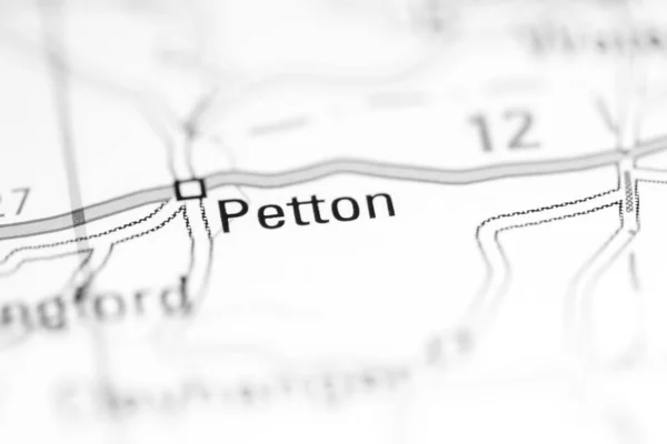 Petton Reino Unido Sobre Mapa Geografia — Fotografia de Stock