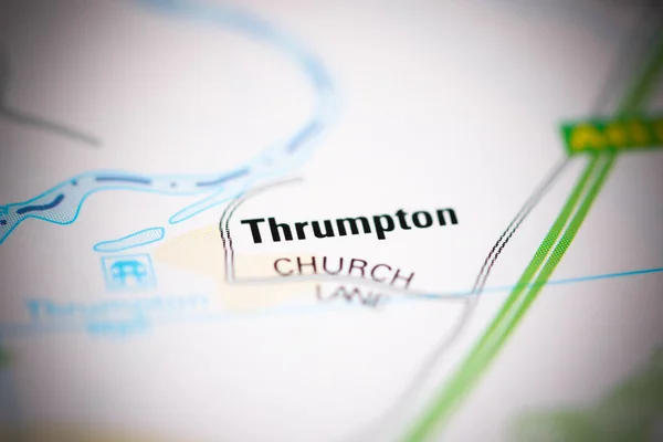 Thrumpton Sobre Mapa Geográfico Reino Unido — Fotografia de Stock
