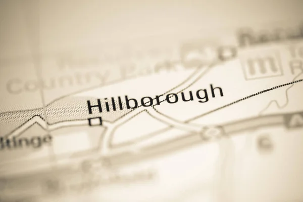 Hillborough Reino Unido Sobre Mapa Geografia — Fotografia de Stock