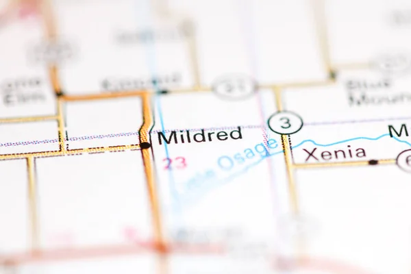 Mildred Kansas Eeuu Mapa Geográfico — Foto de Stock