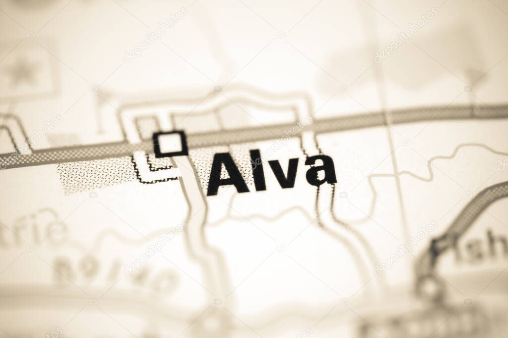 Alva on a geographical map of UK