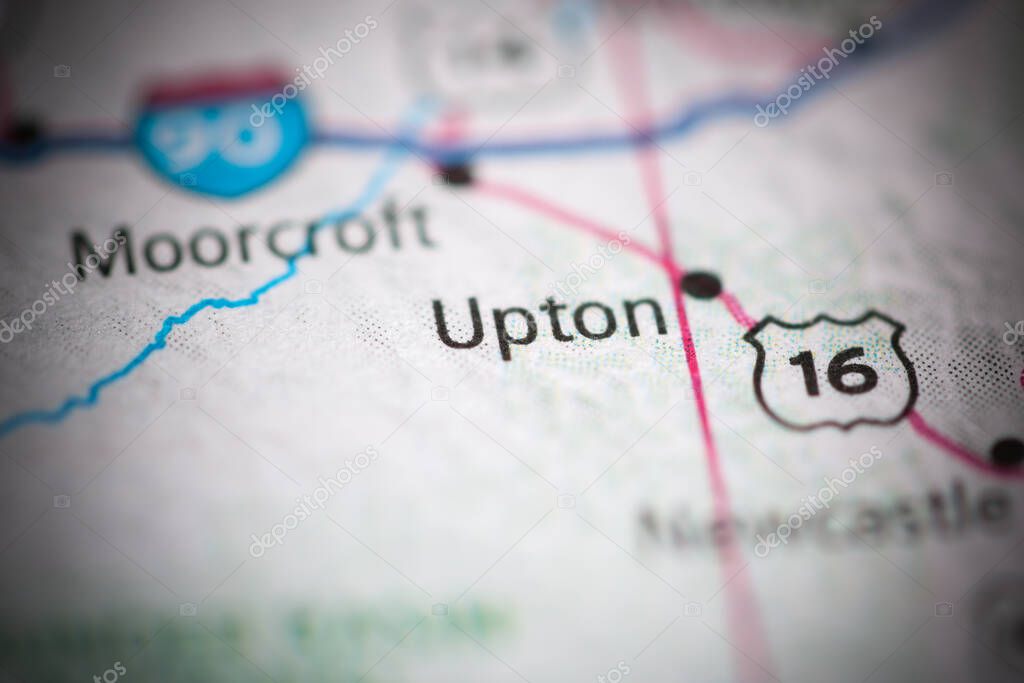 Upton on a geographical map of USA