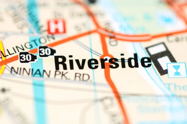 Riverside Mapa Geográfico Reino Unido — Fotografia de Stock