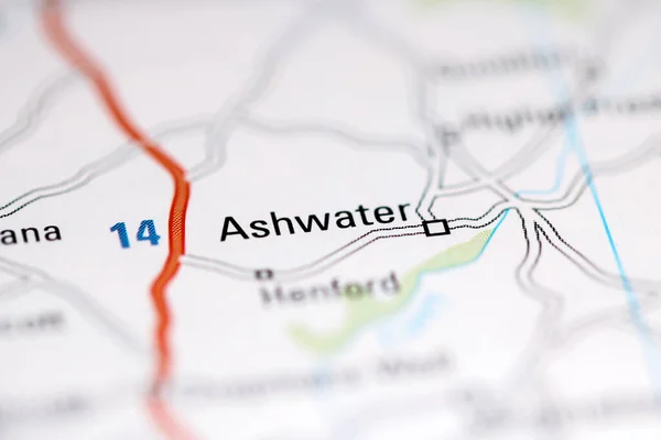 アッシュウォーター 地理地図上のイギリス — ストック写真