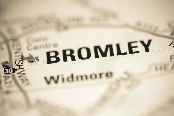 Bromley Sobre Mapa Reino Unido — Fotografia de Stock