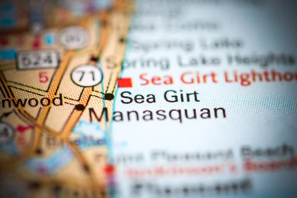 Sea Girt. New Jersey. USA on a geography map