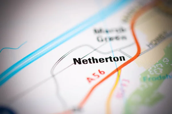 Netherton Sobre Mapa Geográfico Reino Unido — Fotografia de Stock