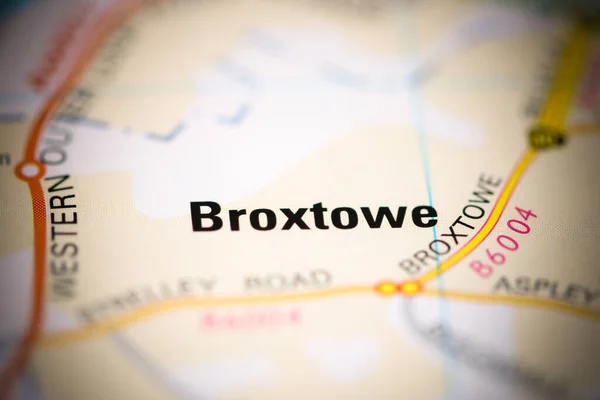 Broxtowe Географічній Карті Великої Британії — стокове фото