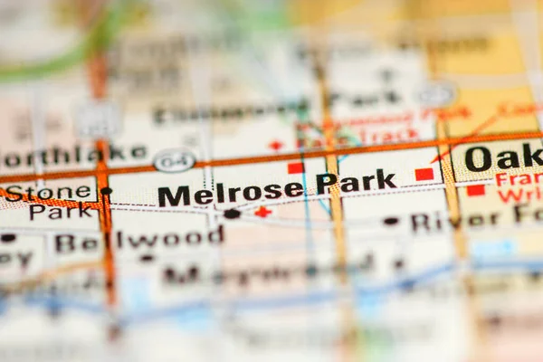 Melrose Park on a map of the United States of America