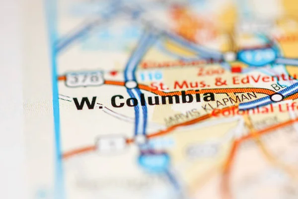 West Columbia on a map of the United States of America