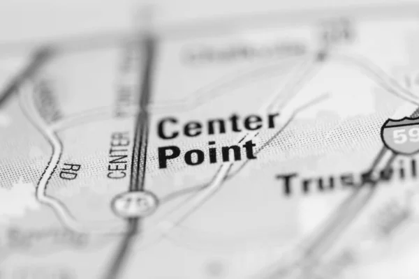 Center Point Sulla Mappa Degli Stati Uniti America — Foto Stock