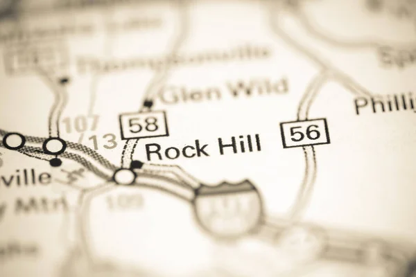 Rock Hill New York Usa Auf Einer Geografischen Karte — Stockfoto