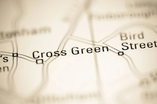 Крос Грін Велика Британія Географічній Карті — стокове фото