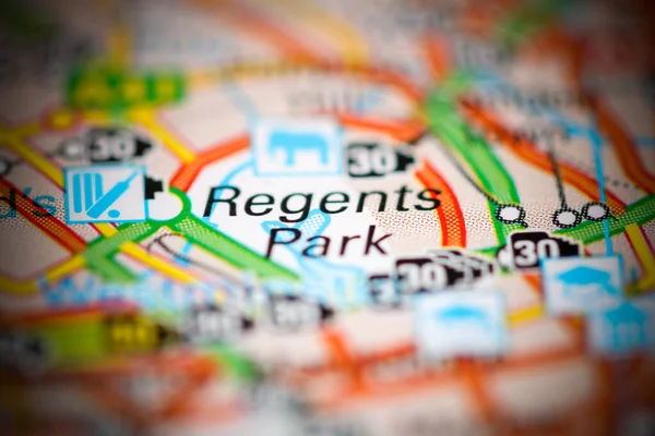 Regents Park Reino Unido Sobre Mapa Geografia — Fotografia de Stock