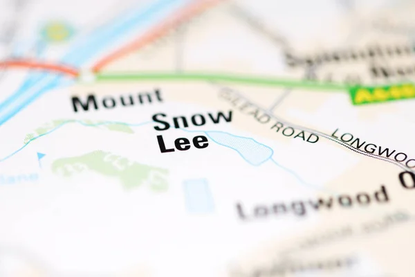 イギリスの地理地図上の雪のリー — ストック写真