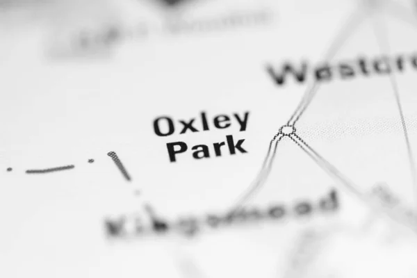 Oxley Park Sobre Mapa Reino Unido — Fotografia de Stock