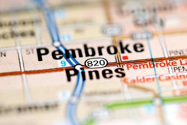 Pembroke Pines Mapa Geográfico Estados Unidos — Foto de Stock