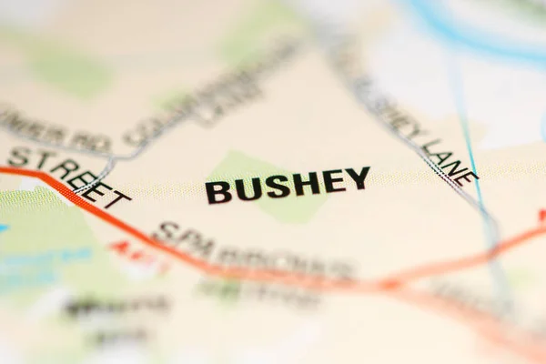 Bushey Karta Över Storbritannien — Stockfoto