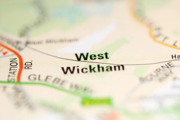 イギリスの地図上の西ウィッカム — ストック写真