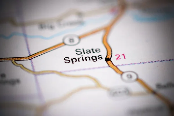 Slate Springs Ben Mississippi Vagyok Usa Egy Földrajzi Térképen — Stock Fotó