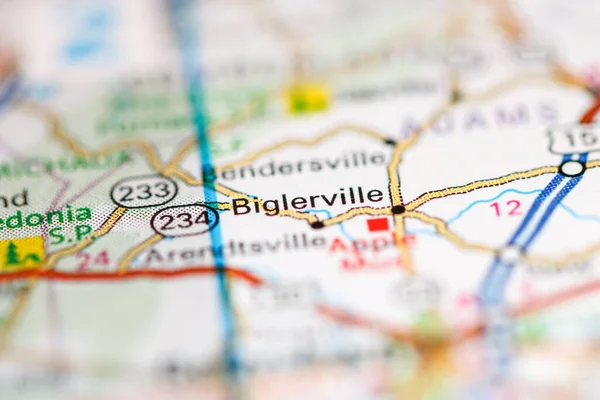 Biglerville. Pennsylvania. USA on a geography map