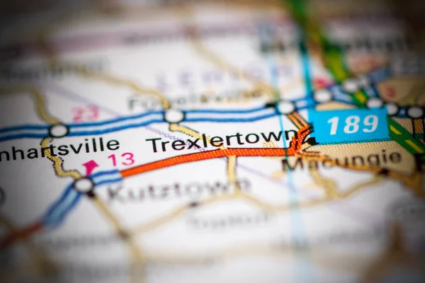 Trexlretown. Pennsylvania. USA on a geography map