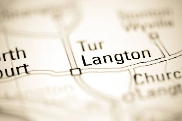 Тур Ленгтон Географічній Карті Великої Британії — стокове фото