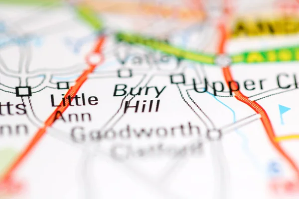 Bury Hill Ben Egyesült Királyság Földrajzi Térképen — Stock Fotó