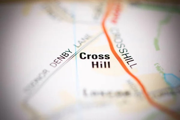 Cross Hill Mapa Geográfico Reino Unido — Fotografia de Stock