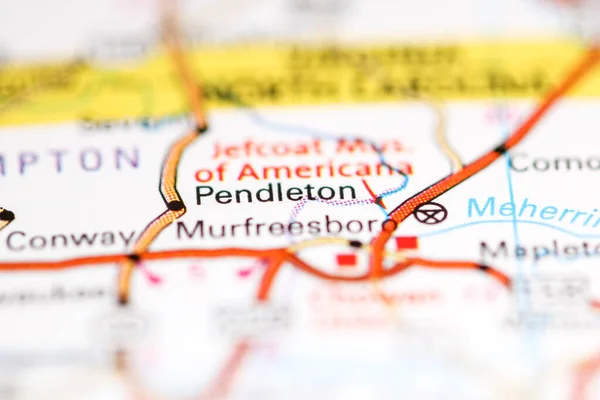 ペンドルトン ノースカロライナ州 地理地図上のアメリカ — ストック写真