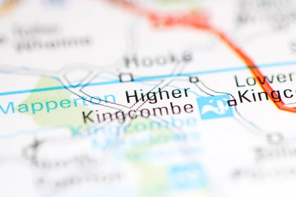 Высший Кингкомб Великобритания Географической Карте — стоковое фото