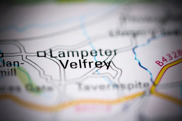 Velfrey. United Kingdom on a geography map