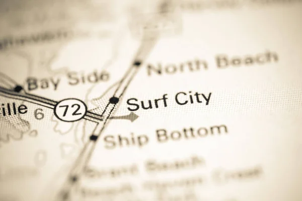 Surf City Nueva Jersey Eeuu Mapa Geográfico — Foto de Stock
