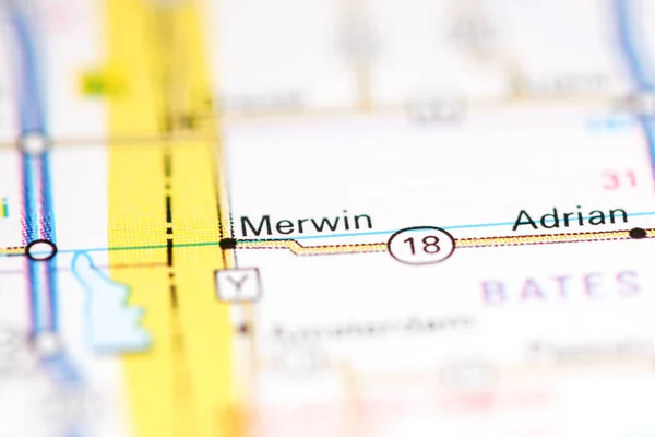 Merwin Missouri Usa Auf Einer Geografischen Karte — Stockfoto
