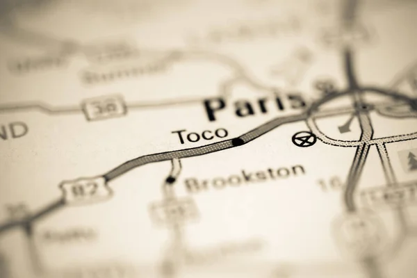 Toco Texas Usa Geografisk Karta — Stockfoto