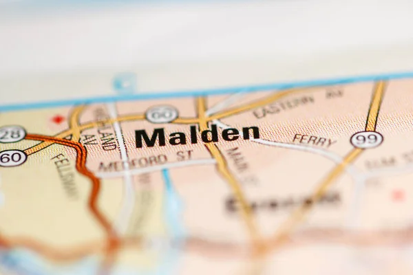 アメリカ合衆国の地図上のマルデン — ストック写真